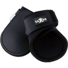 Neoprene Equestrian Saxon Contoured Fetlock Boots Black/Black Cob