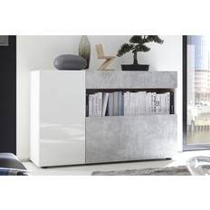 Scandinavian Choice Une Porte 1 Tiroir 1 Abattant NICE Blanc Et Facade Décor Beton Buffet