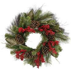 Ashland Gold Pinecone & Red Berry Wreath Wreaths