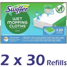 Swiffer Sweeper Wet Cloth Refill, White 60 Count