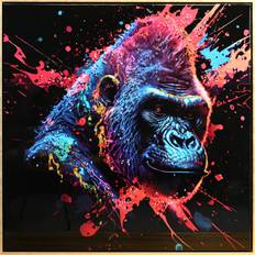 Framed Art Vibrant Embellished Gorilla Gloss Framed Art