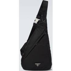 Prada Men Bags Prada Men's Re-Nylon And Leather Backpack Black