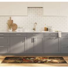 vidaXL Køkkentæppe 60 x 180 cm Flerfarvet Brun, Multifarve