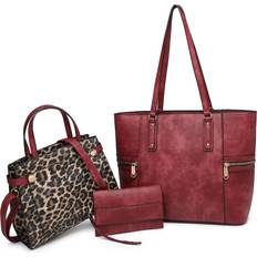 Crossbody Bags Vansarto Handbags for Women Large Tote Bag Top Handle Satchel Crossbody Shoulder Bag 3pcs Purse Set Burgundy/Leopard