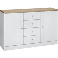Loft24 Skänk 120 cm Vit Brun Sideboard