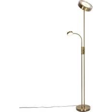 Bronze Lampes sur Pied QAZQA Kelso Led Dimmable Lampadaire 2 Lumière H 180 cm Bronze Lampe sur Pied