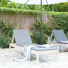 vidaXL Solsäng Vit 199,5 x 60 x 74 cm Massiv Furu