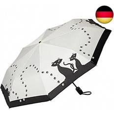 Cats Art Print Auto Open Close Folding Umbrella - Black