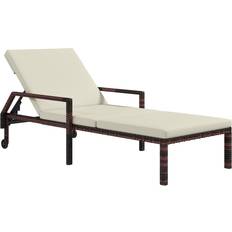 White Sun Beds OutSunny Wicker Chaise Lounger Garden
