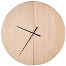 MDF Wall Clocks Beliani Classic MDF Frame 60 cm Oval Shape Painted Finish Light Wall Clock 60cm