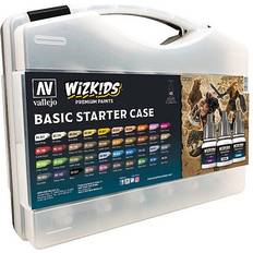 Wittmax Vallejo Wizkids Premium Paints Set Basic Starter Case Suitcase, 40 Colors