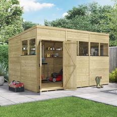 BillyOh 12x8 Windowed, 15mm Tongue Groove Pent Shed (Building Area )