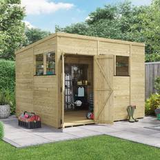 Outbuildings BillyOh 10x8 Windowed, 15mm Tongue Groove Pent (Building Area )