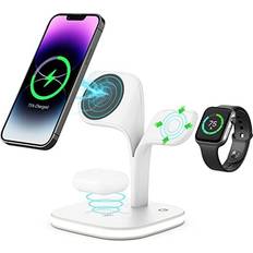 Magnetic Wireless Charger,3 in 1 Magsafe Wireless Charger Stand Compatible with iPhone 14/13/12/Pro/Pro Max/Mini, for Apple Watch Ultra/8/7/6