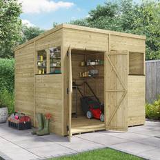 Outbuildings BillyOh 8x8 Windowed, 15mm Tongue Groove Pent (Building Area )