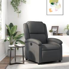 Fauteuil inclinable Fauteuils vente vidaXL Inclinable Gris Cuir Véritable Fauteuil