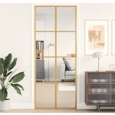 Doors vidaXL Interior Door Slim Golden 83 201.5 cm Clear Glass L (x)