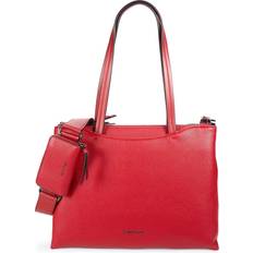 Calvin Klein Totes & Shopping Bags Calvin Klein Women's Chrome Classic Leather Tote Ruby Red one-size