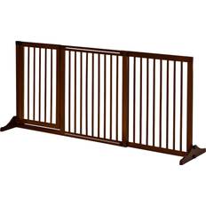 Pet gate with door Pawhut Wooden Pet Gate with Lockable Door