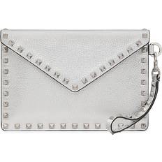 Zilver Clutches Valentino Garavani ROCKSTUD METALLIC CALFSKIN CLUTCH BAG Wo