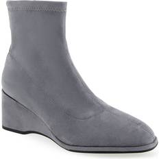 Thong Boots Aerosoles Anouk Boot-Ankle Boot-Wedge Grey Faux Suede