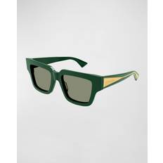 サングラス BOTTEGA VENETA Woman Sunglasses White BV1319S 004 Bottega Veneta geometrical white sunglasses – Eyewear Club UK