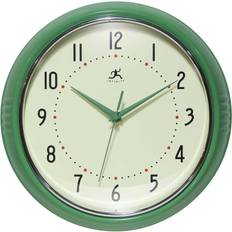 Clocks Infinity Instruments 12" Retro Round Green Wall Clock