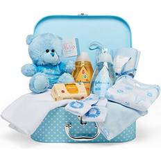 Gåvoset Baby Box Shop Baby Hamper Newborn Essentials in Blue Case
