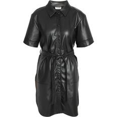 Noisy May Andy Short Faux Leather Dress - Black