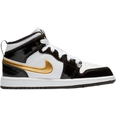 Nike Air Jordan 1 Mid SE PS - Black/White/Metallic Gold