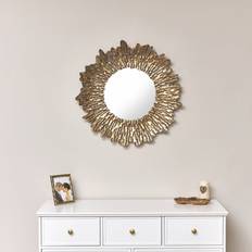 Interior Details Melody Maison Large Antique Gold Round Sunburst Wall Mirror