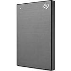 Seagate One Touch, 2 TB, bärbar extern hårddisk, lösenordsaktiverad hårdvarukryptering, PC, bärbar dator och Mac, USB 3.0, Space Gray, inkl. 2 års Rescue Services STKY2000404