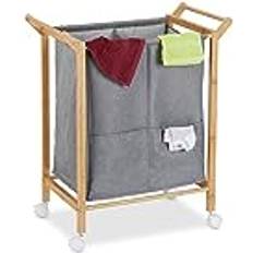 Relaxdays Laundry Basket On Wheels 2 Sections