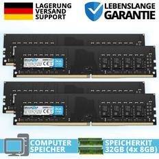 32gb ddr4 ram pc4-2133p 1rx8 2133 mhz 1.2v desktop pc arbeitsspeicher 4x 8gb