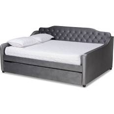 Baxton Studio Freda Grey Sofa 88.4" 3 Seater