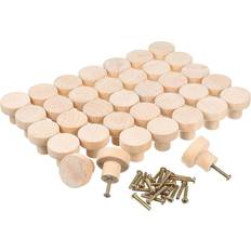 Wejoy 12/20/36pcs Wood Round Knobs Natural Cabinet Drawer Wardrobe Handles Cupboard Knobs