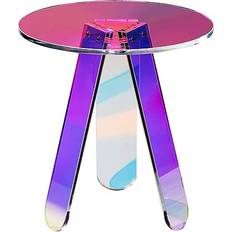 VEVOR Round Iridescent Side Table Clear Rainbow