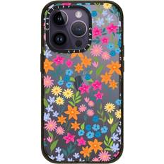 Casetify Impact iPhone 14 Pro 4X Military grade Drop Tested 82ft Drop Protection] Bright Spring Flowers Daisy Floral Pattern glossy Black