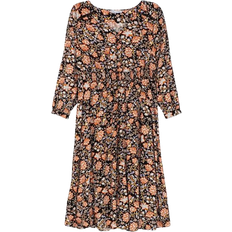 Braun - Knielange Kleider Sheego Floral Print Maxi Dress - Black Patterned