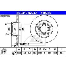 Vehicle Parts ATE Brake Disc PowerDisc 24.0310-0224.1