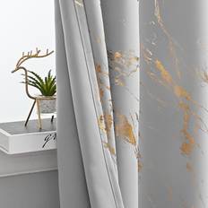 Gardiner & Tillbehör Shein Marble Pattern Single Panel Curtain, Modern Polyester Single Panel Blackout Curtain