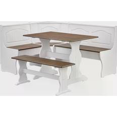 Wood Dining Sets Buylateral Washington Nook White/Dark Walnut Dining Set 27.5x43.2"