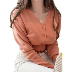 Shein DAZY Women'S Solid Color Basic Fitted Cardigan