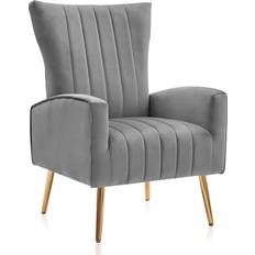 Belleze 014-HG-30342-GY Modern Grey Armchair 39"