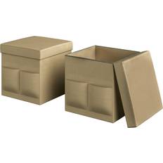 Lavish Home 15-Inch Folding Ottomans