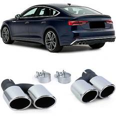 Sport auspuff endrohre 4 rohr blenden edelstahl paar für audi a5 8t ab 11