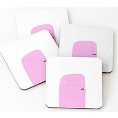 WHIBOS Coasters Pink smeg fridge Set
