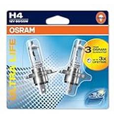 Osram ULTRA LIFE H4, Halogen-Scheinwerferlampe, 64193ULT-02B, 12V