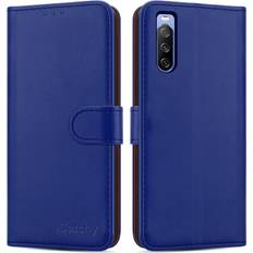 iCatchy Blue Sony Xperia 10V Case Leather Wallet Phone Cover