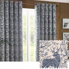 Blue Curtains & Accessories Furn Winter Woods Animal Chenille